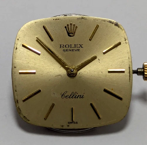 VINTAGE ROLEX GENEVE CELLINI MOVEMENT Cal. 1600 COMPLETE AND WORKING 19 RUBIES