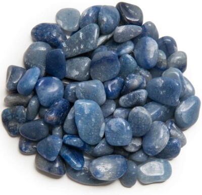 2 lb Blue Quartz Tumbled Stones - Grade 2 - XSmall - Bulk Craft Rocks ...