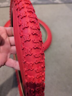 TWO (2) DURO RED BMX BICYCLE TIRES 20X2.125 (57-406) & TUBES,COMP