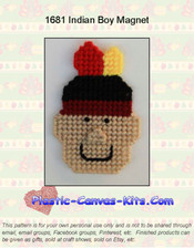 Thanksgiving Indian Boy Magnet-Plastic Canvas Pattern or Kit