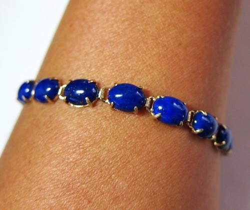 Vintage Lapis 14K Gold Bracelet | eBay