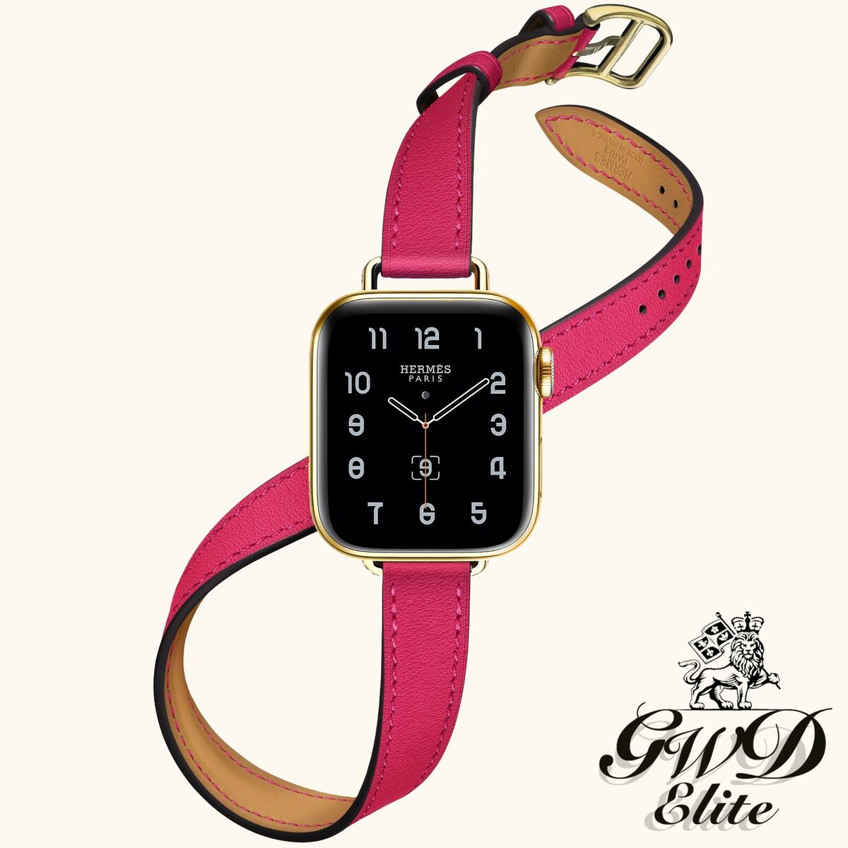 22k Gold Apple Watch Hermes Series 7 41mm Rose Mexico Pink Double