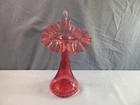 Fenton Cranberry Glass  Jack in the Pulpit Tulip Vase
