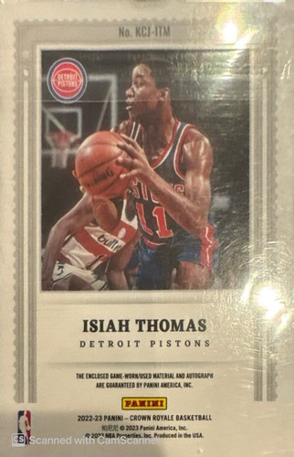 2022-23 Crown Royale Kings Court AUTO PATCH ISIAH THOMAS #02/10 Gold CARD MINT - Picture 6 of 6