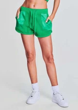 SER.O.YA NWT $125 Uma Ribbed Knit Drawstring Shorts in Kelly Green M