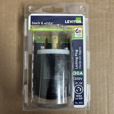 Leviton 30 Amp 125-Volt Locking Connector, Black and White