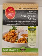 Prima Taste Ready-to-Cook Sauce Kit for Singapore Satay, 9.7oz/ 275g