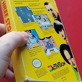 Nintendo NES The Three Stooges Game Box Manual Cleaned Tested Mo Curly Larry
