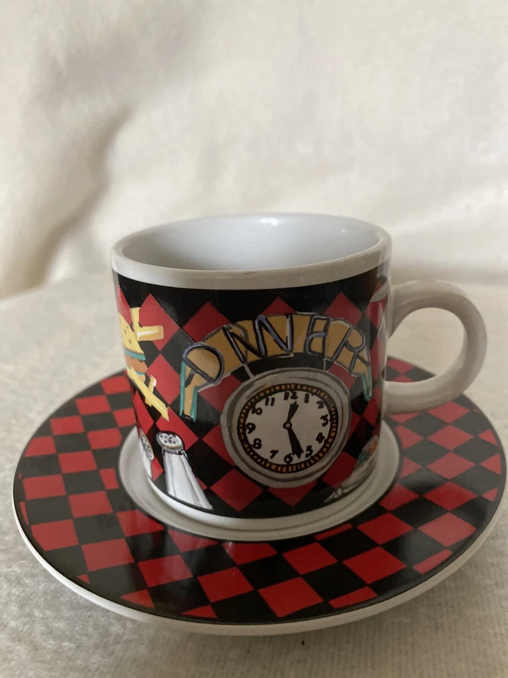 De colección Nuevo Route 66 Taza y Platillo Sakura Roadside Sue Zipkin Espresso Demitasse 1993 Foto 2 de 4