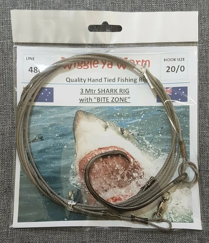 480lb Stainless Steel Wire 3m Shark trace with Bite Zone, 20/0 circle hook