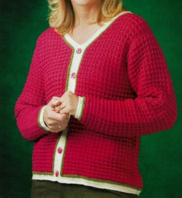 SHADOW BOX SWEATER 5 SIZES WOMEN'S CROCHET PATTERN INSTRUCTIONS 
