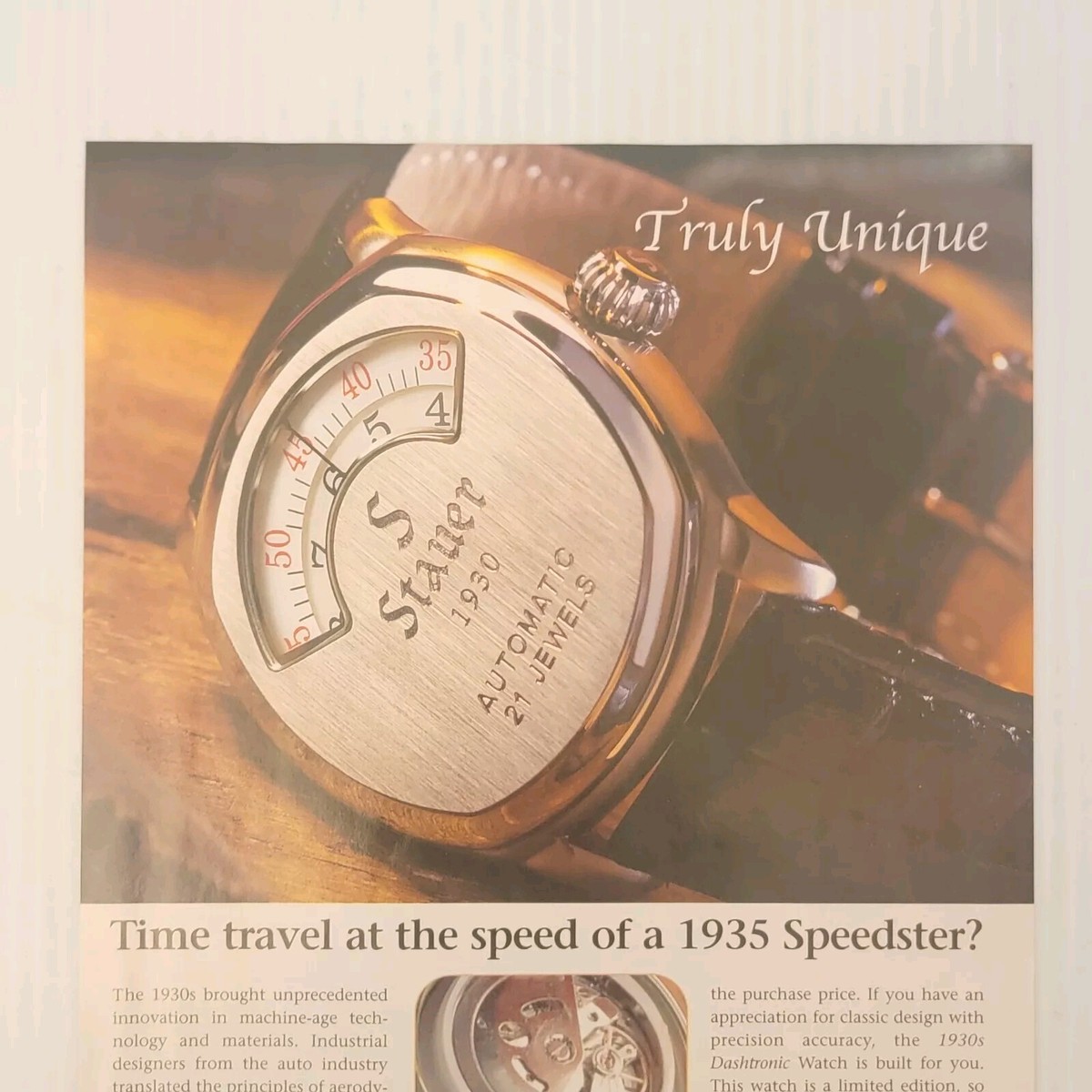 Stauer 1930 Design Dashtronic Wrist Watch Uniquely True 2009 Print