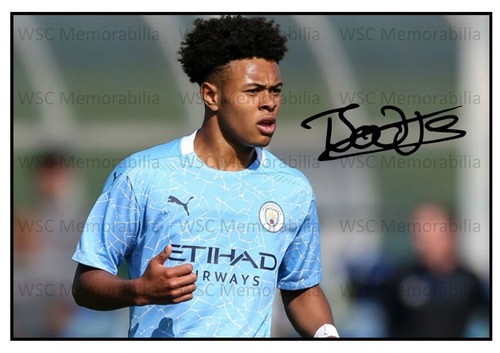 11632. Tai Sodje Signed Pictures (A4 Prints) Manchester City Buxton
