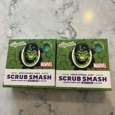 Two Dr Squatch X MARVEL HULK SCRUB SMASH Limited Edition Soap New