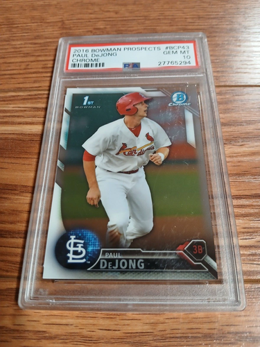 2016 Bowman Chrome Prospects Paul DeJong Rookie Baseball Card PSA 10 Gem Mint