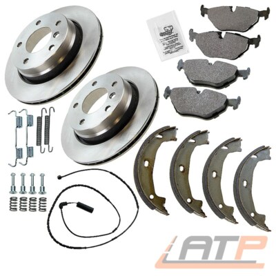 2x BREMSSCHEIBE  +BREMSBELÄGE + BREMSBACKEN HINTEN FÜR BMW 3-ER E46 316-323