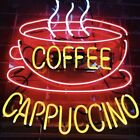 24"x20" Neon Sign Cafe Coffee Cappuccino Acrylic Light Lamp Real Glass Shop Wall