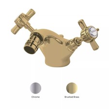 Balterley Traditional Bathroom Crosshead Mono Bidet Mixer Tap and Pop-Up Waste