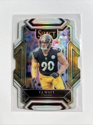 2021 Panini Select T.J. Watt Club Level White Prizm Die-Cut #229 /99