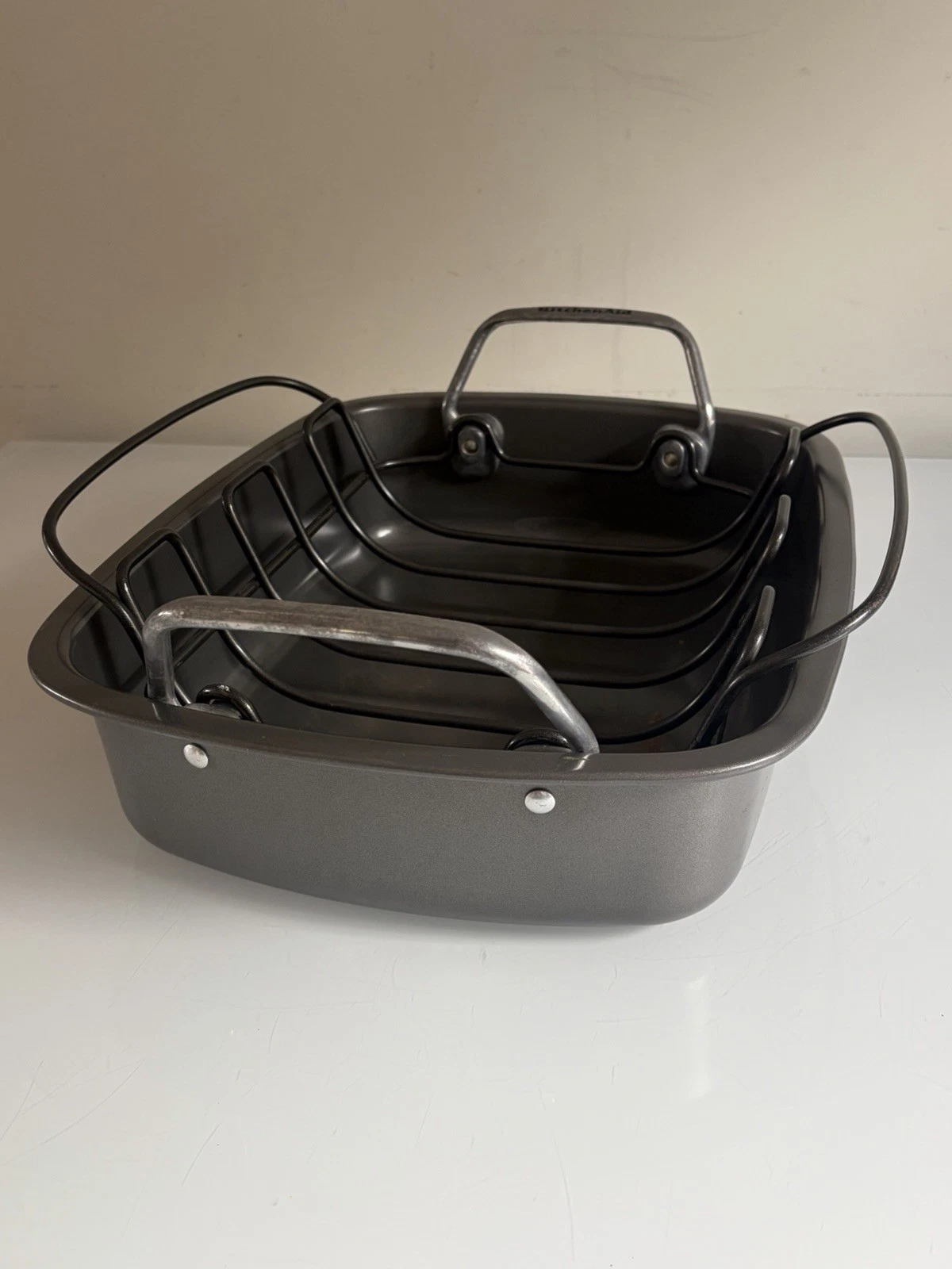 Kitchenaid Extra Large Roasting Pan Floating Rack 42x34x11cm Oven Roaster Tray