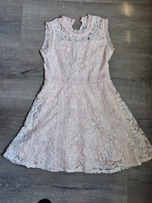 Girls Pink Lace Dress For Occassion Size 8