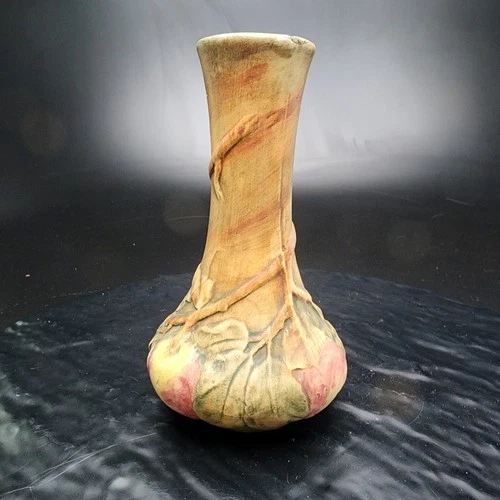 Weller Woodcraft Baldin Apple Bud Vase 7" Vtg 1940s Art Pottery Matte USA 🌱