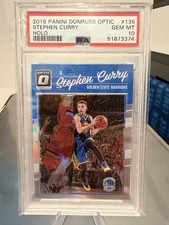 2016-17 Panini Donruss Optic Stephen Curry #135 Holo Silver Prizm PSA 10 GEM MT