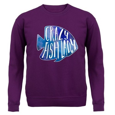 Crazy Fish Lady - Adult Hoodie / Sweater - Fishing Goldfish Aquarium Pond