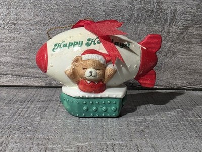 1990s Robel Hall Capn Teddy Glow Bell Light Up Porcelain Ornament RARE g67f3