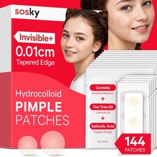 Sosky Pimple Patches for Face, FSA HSA 144 Count Pack of 1 , transparency
