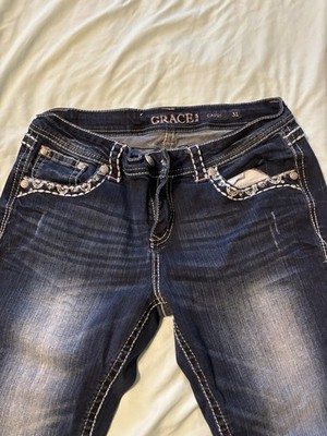 Grace in La Women's Capri Jeans Easy Fit Size 31