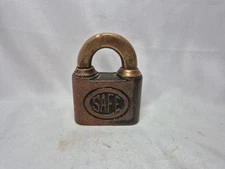 Antique Vintage SAFE Brass Padlock !!!