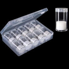 12 Pcs round Coin Tubes with Storage Box, Clear Coin Holders for Quarter Dollar,