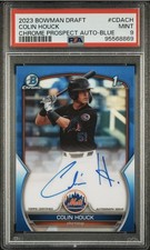 2023 Bowman Draft Colin Houck Chrome Blue Auto 1st Bowman PSA 9 Mint Mets