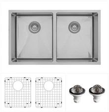 Karran USA EL-76-PK1 Elite 32" Undermount Double Basin Stainless - Stainless