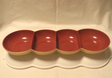 Tupperware Allegra Perle und Servierdeckel Rot/Gold/Weiß NEU