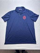 Chaps Men's Large L Blue Polo Shirt Short Sleeve Logo Polyester Golf