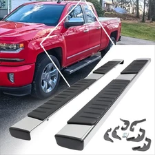 [Pair] 6 Inch Chrome Stainless Running Boards Side Step Bars