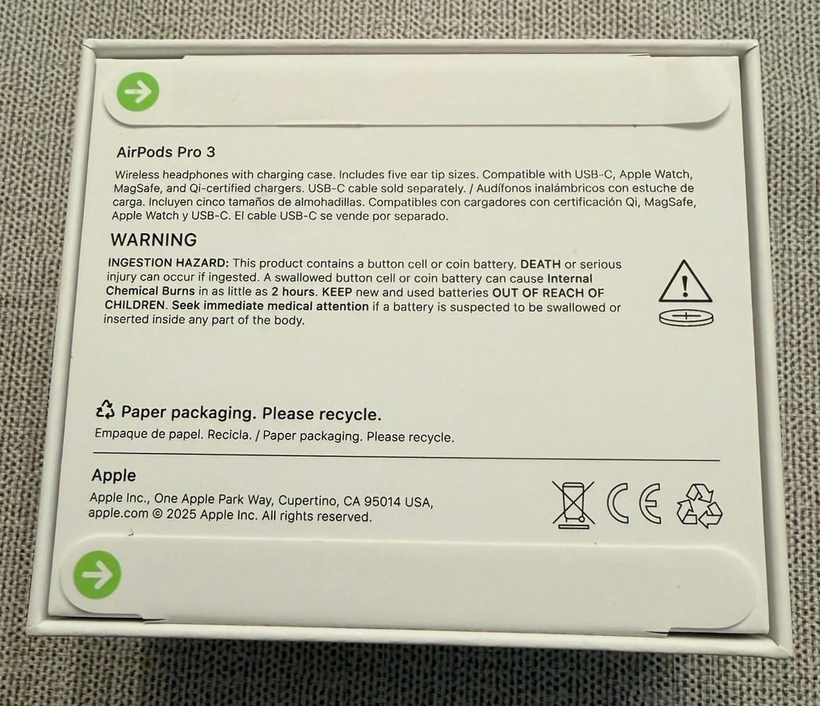 Apple AirPods Pro 3 Wireless Active Noise Cancelling Earbuds