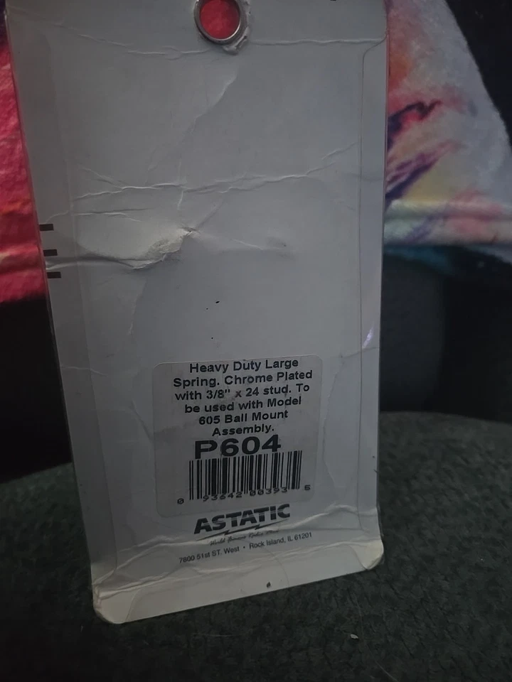 Astatic Heavy Duty Large Chrome Plated Spring With 3/8" x 24 Stud P604 - Image 2 of 2