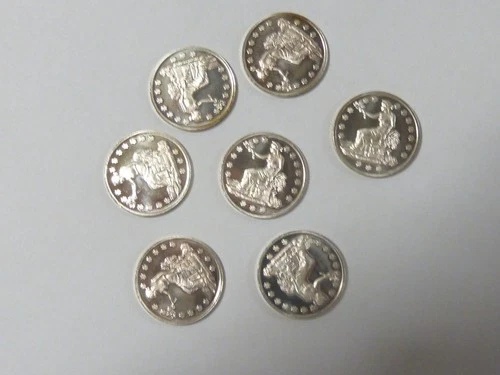 7 Seated Liberty .999 Fine Silver Round  1 gram each total 7