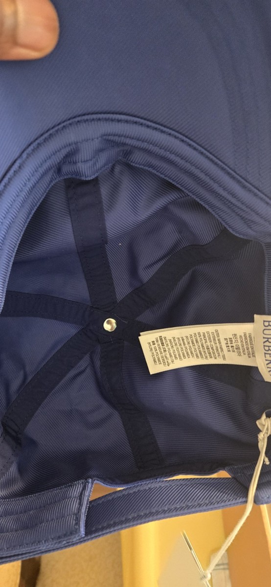 $700 Burberry Logo Hat Cap Men Limited Edition Blue AUTHENTIC XL