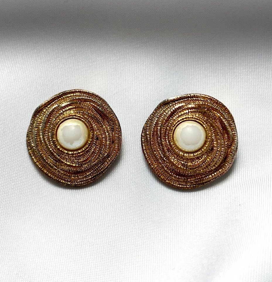 Pendientes Christian Dior Oro Perla Flor Clip De Colección Años 80 Auténticos Foto 2 de 4