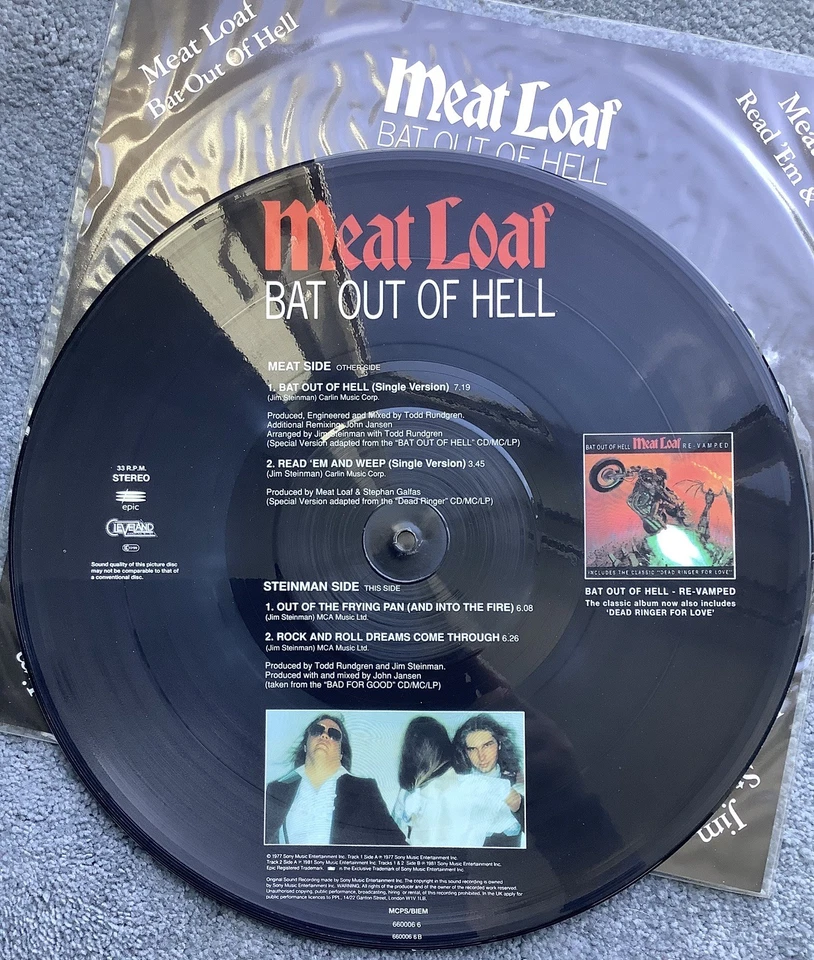 MEAT LOAF - BAT OUT OF HELL - 12” picture disc   Mint.  - Image 3 of 4