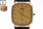 Vintage 1984 [Exc+5] SEIKO Dolce 9521-5120 Tank 28mm Gold Men Quartz Watch JAPAN