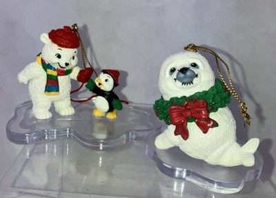 2X Current Ornament Norwood & Tux + Endangered Young'Uns Seal Polar Bear Penguin