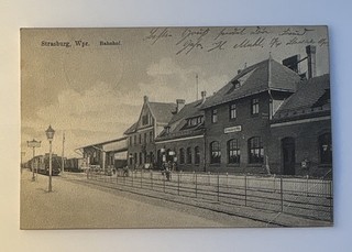 Strasburg West Prussia 1912 Station Original Postcard 14x9cm