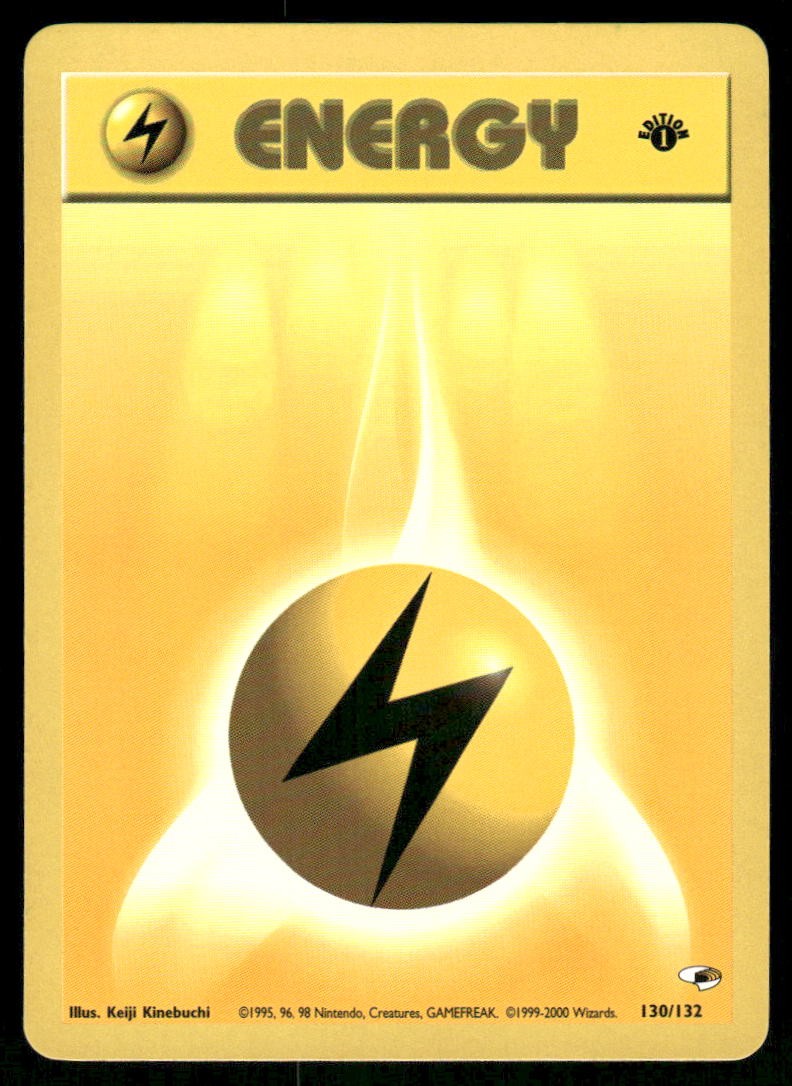 Pokemon Cards Lightning Energy 130/132 1ST EDITION Gym Heroes WOTC NM