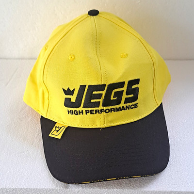 JEGS High Performance Hat with Adjustable Strap Black And Yellow