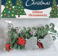 Glitter Ornaments / Dress It Up Christmas Collection / Trees  Poinsettias